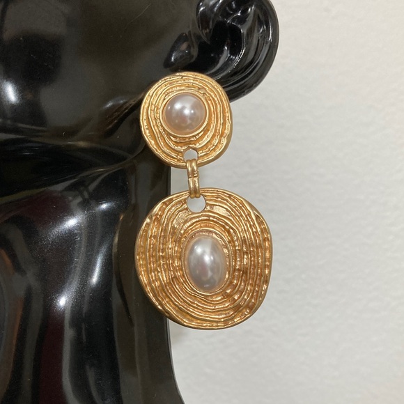 Gold Statement Earrings - Picture 2 of 4